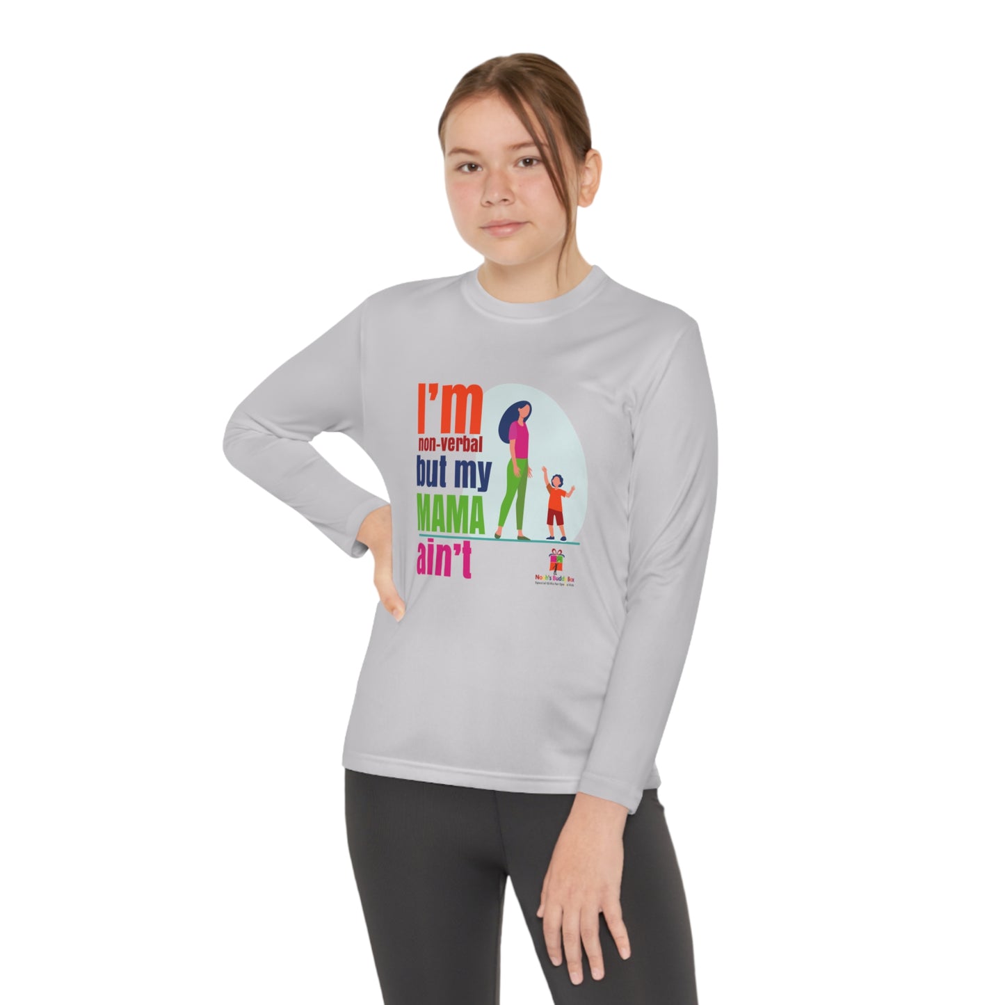 I'm Non-Verbal But My Mama Ain't - Youth Long Sleeve Competitor Tee