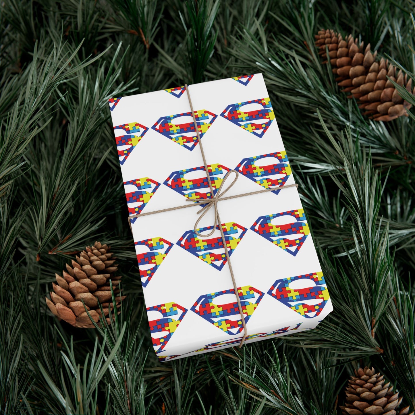 Superhero Puzzle Gift Wrap Papers