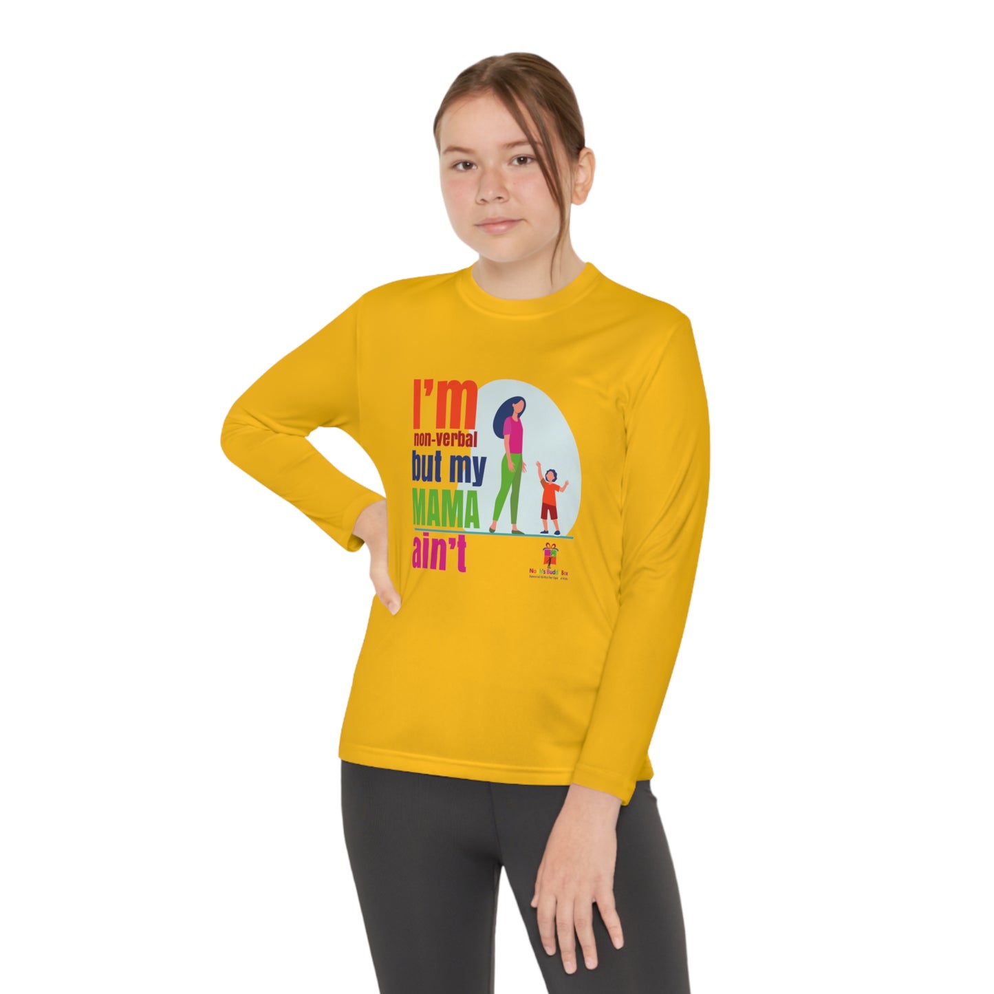I'm Non-Verbal But My Mama Ain't - Youth Long Sleeve Competitor Tee