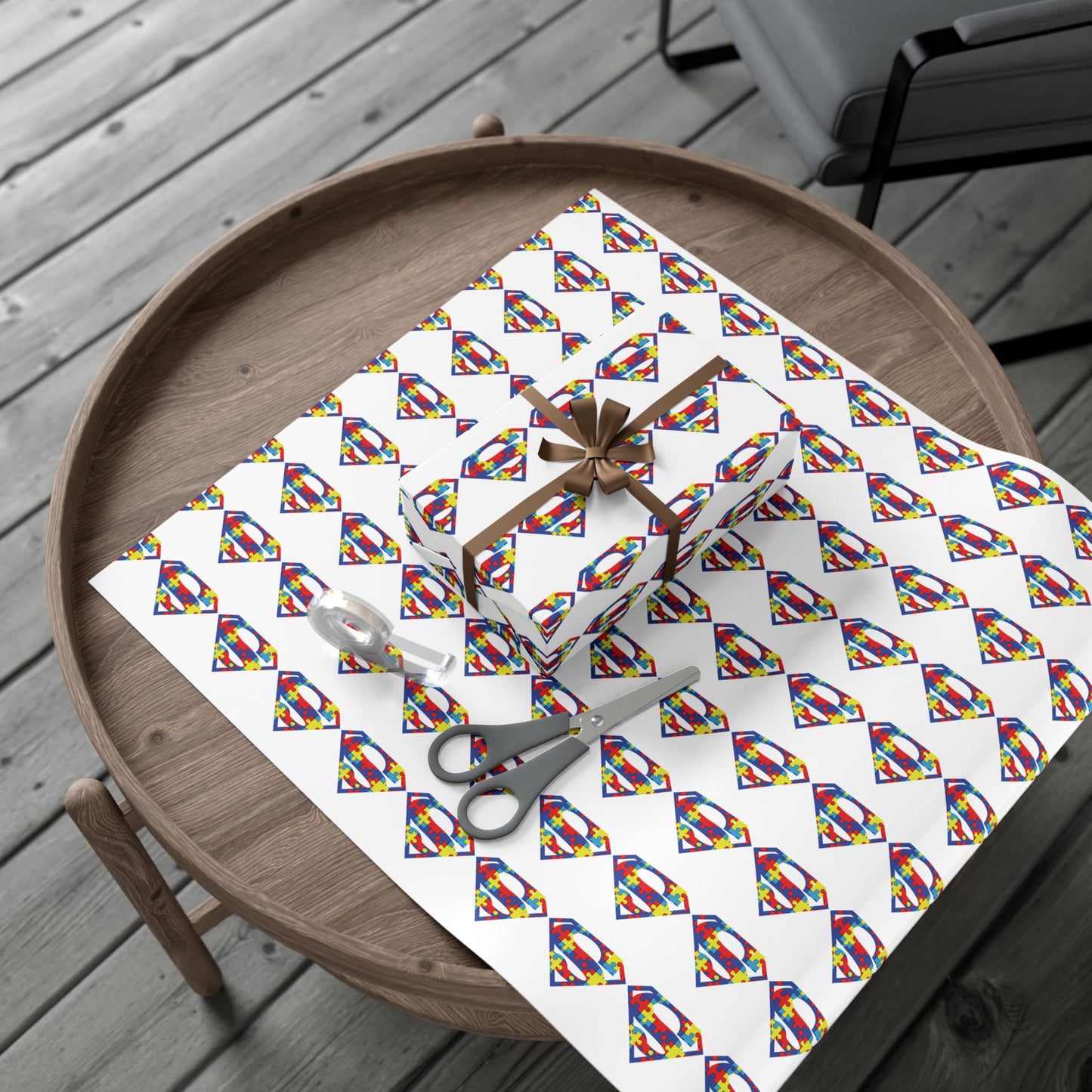Superhero Puzzle Gift Wrap Papers