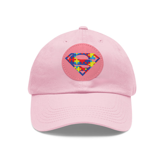 Autism Awareness Hero Cap: Superman Logo Edition - Dad Hat with Leather Patch