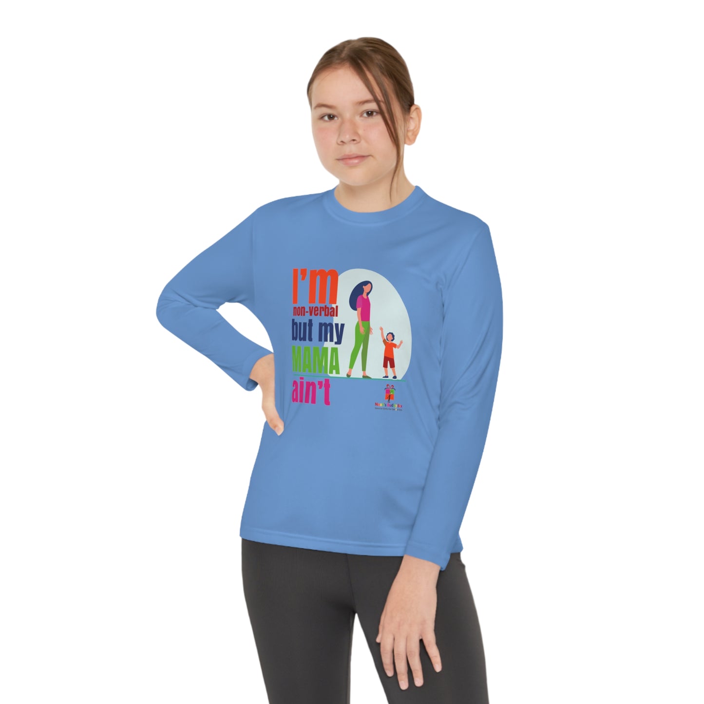 I'm Non-Verbal But My Mama Ain't - Youth Long Sleeve Competitor Tee