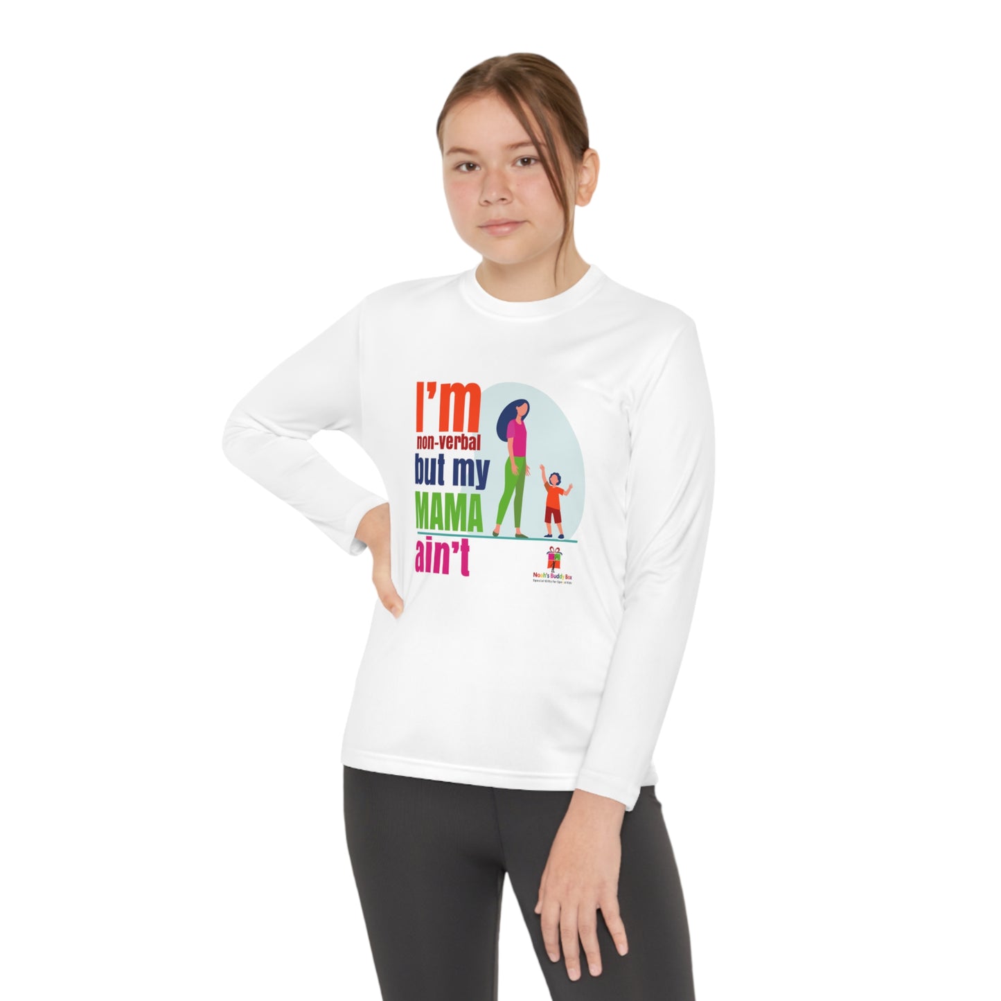 I'm Non-Verbal But My Mama Ain't - Youth Long Sleeve Competitor Tee