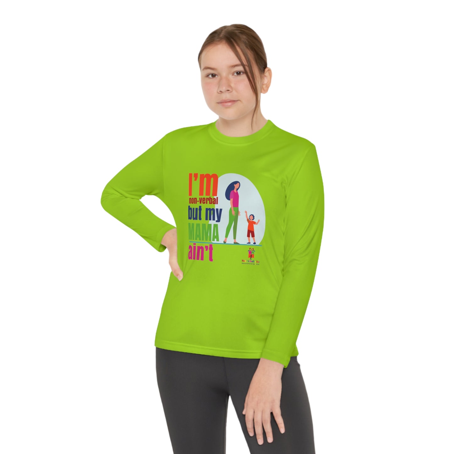 I'm Non-Verbal But My Mama Ain't - Youth Long Sleeve Competitor Tee