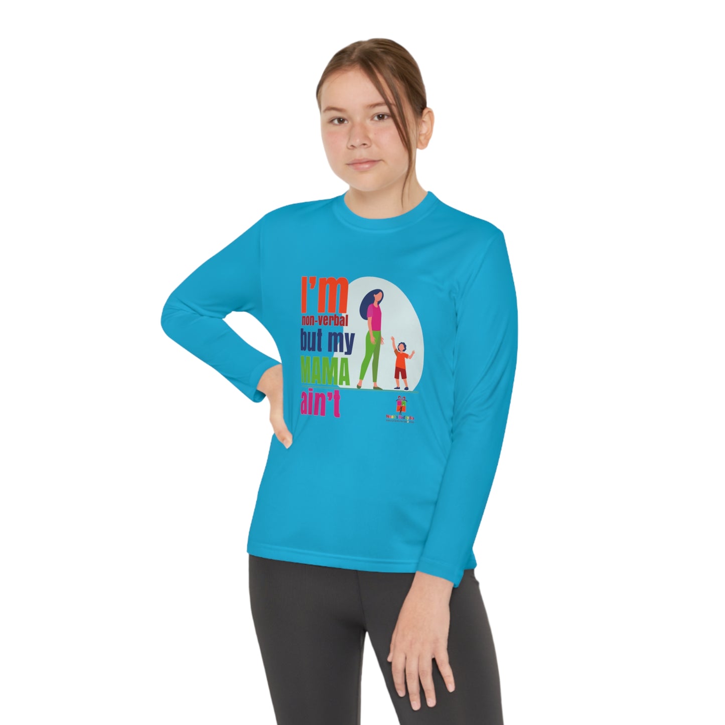 I'm Non-Verbal But My Mama Ain't - Youth Long Sleeve Competitor Tee