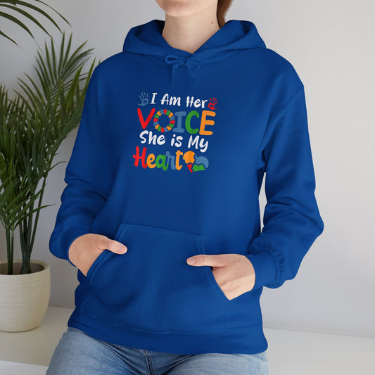 I Am Her Voice Hooded Sweatshirt | Unisex Heavy Blend™
