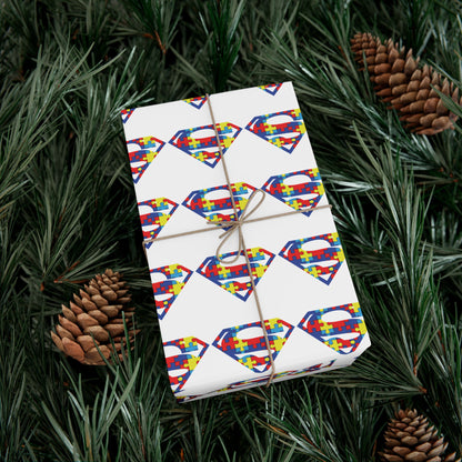 Superhero Puzzle Gift Wrap Papers