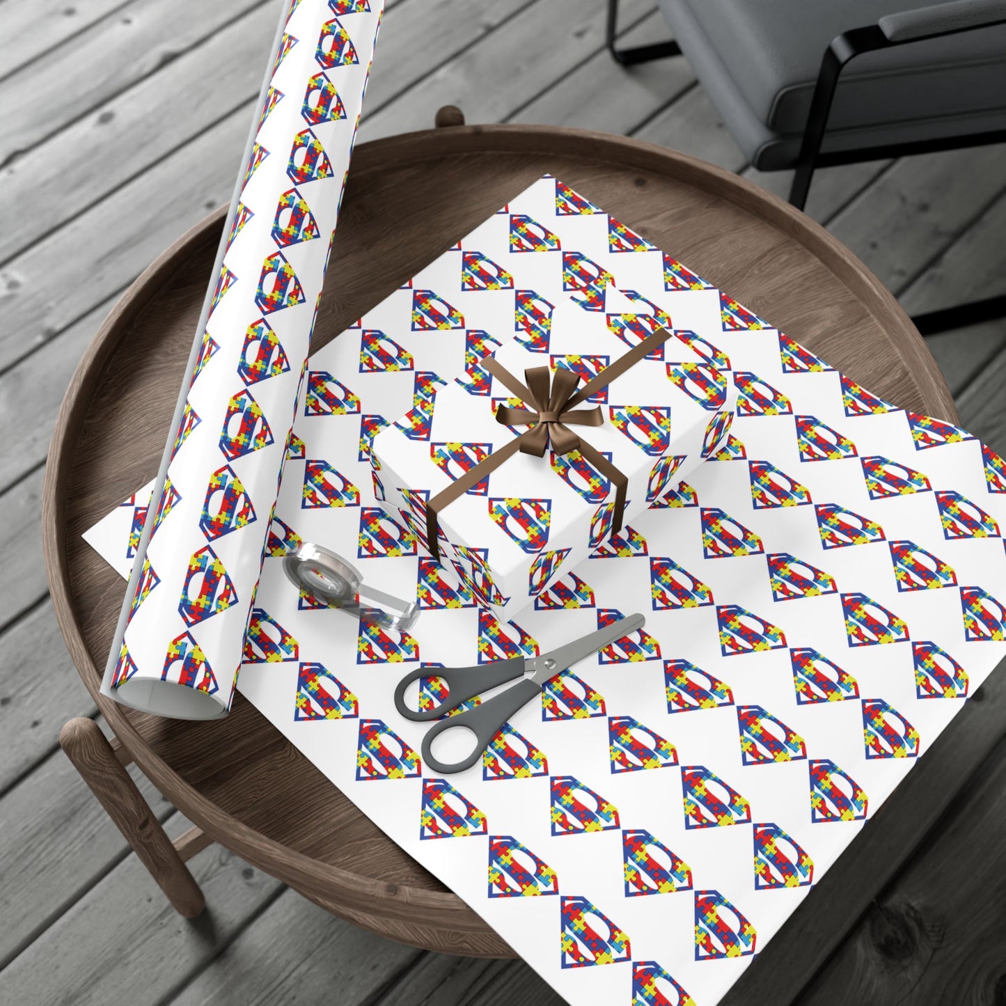 Superhero Puzzle Gift Wrap Papers